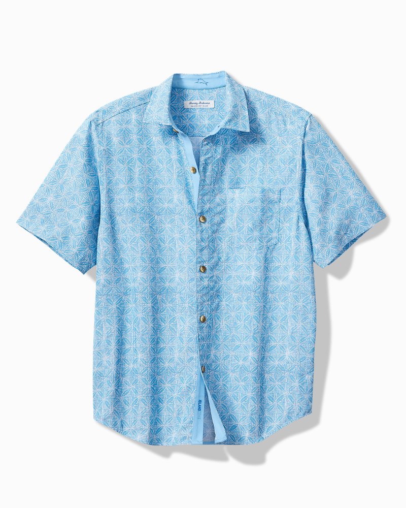 Big & Tall Coconut Point Fleur De Geo IslandZone® Camp Shirt - Tommy Bahama Men