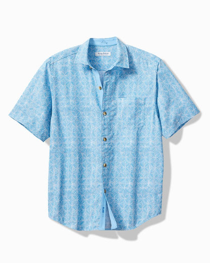 Big & Tall Coconut Point Fleur De Geo IslandZone® Camp Shirt - Tommy Bahama Men