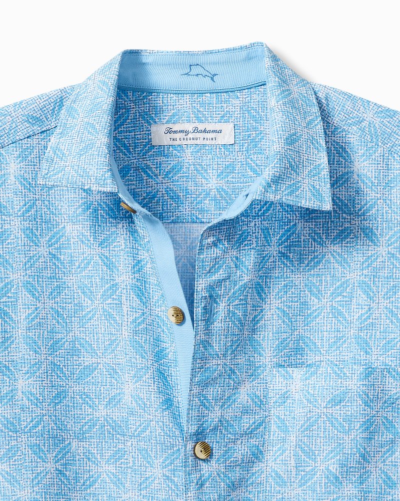 Big & Tall Coconut Point Fleur De Geo IslandZone® Camp Shirt - Tommy Bahama Men