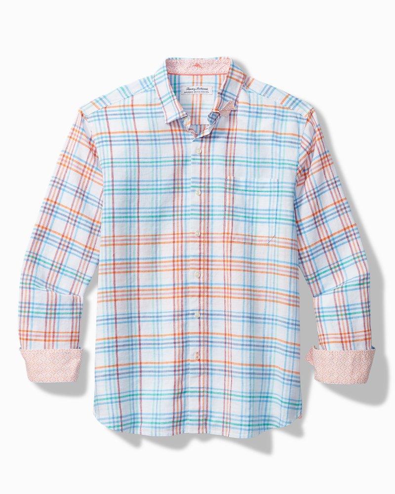 Big & Tall Barbados Breeze La Via Check Stretch-Linen Shirt - Tommy Bahama Men