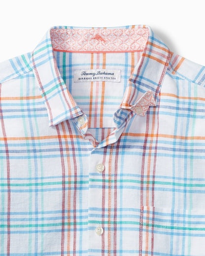 Big & Tall Barbados Breeze La Via Check Stretch-Linen Shirt - Tommy Bahama Men