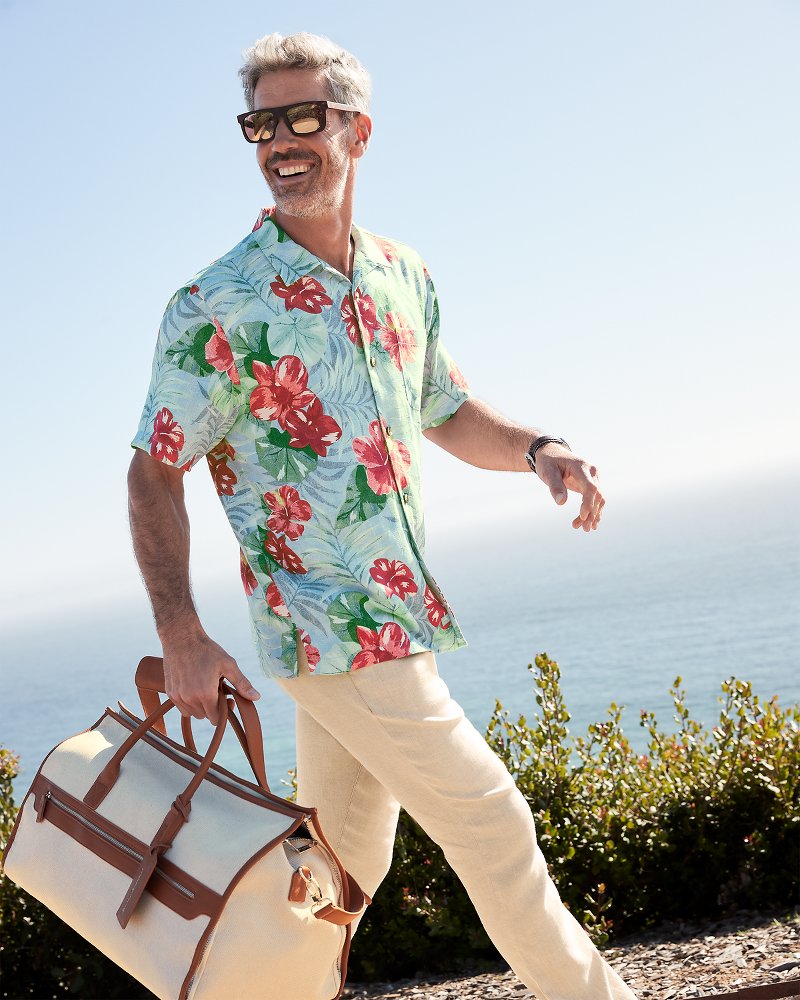 Big & Tall Fridas Garden Silk Camp Shirt - Tommy Bahama Men