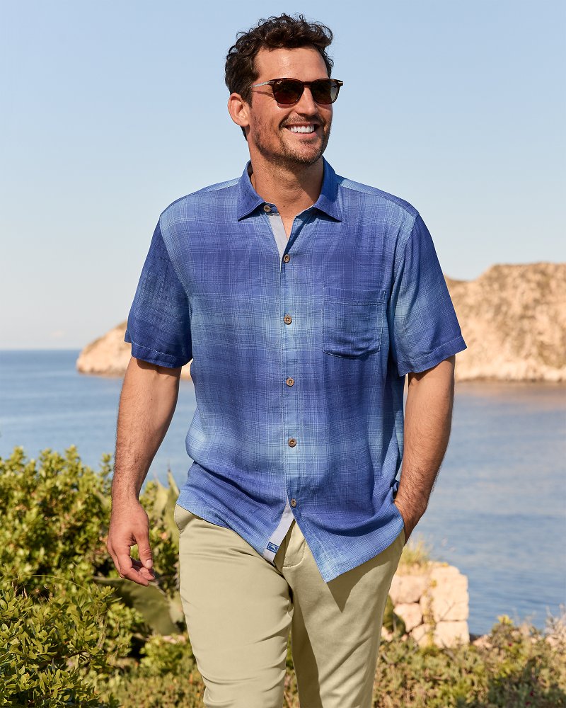 Big & Tall Madera Ombré Silk Camp Shirt - Tommy Bahama Men