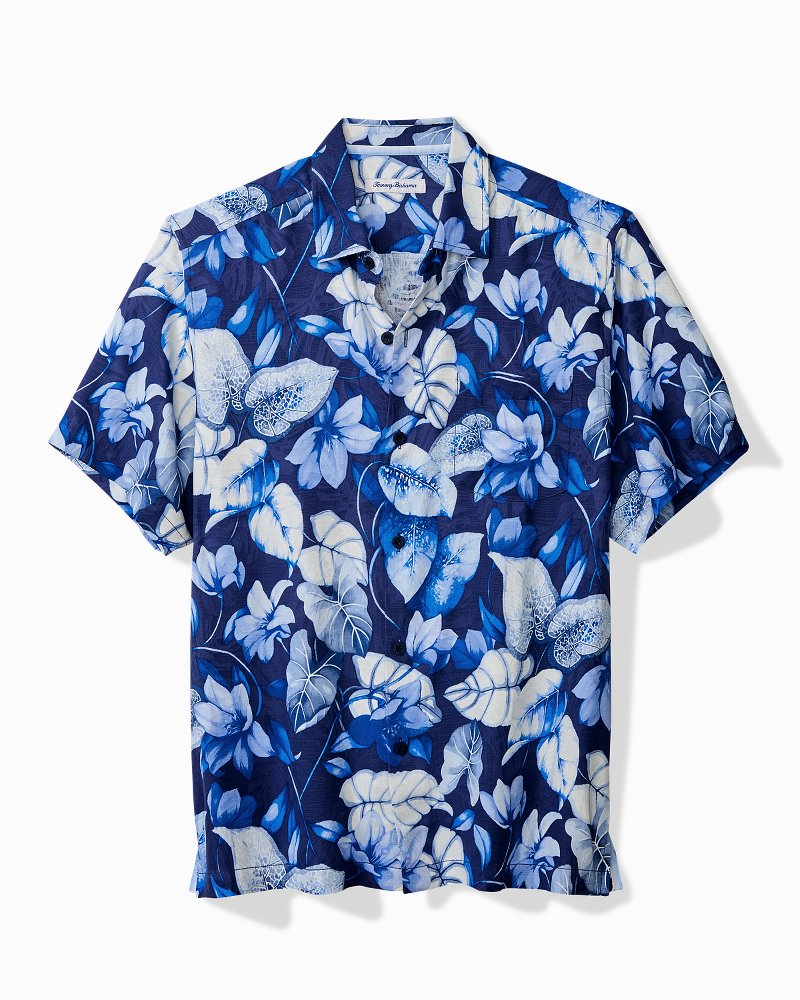 Big & Tall Azure Escape Silk Camp Shirt - Tommy Bahama Men