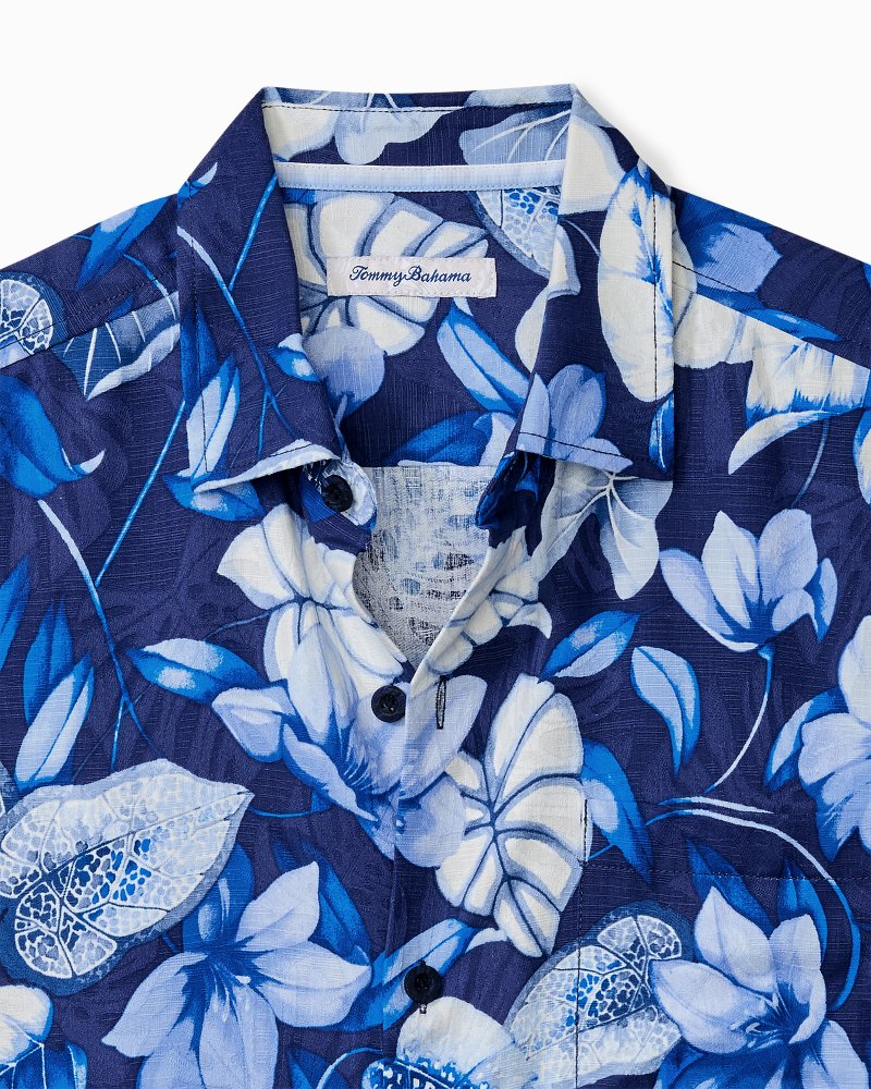 Big & Tall Azure Escape Silk Camp Shirt - Tommy Bahama Men