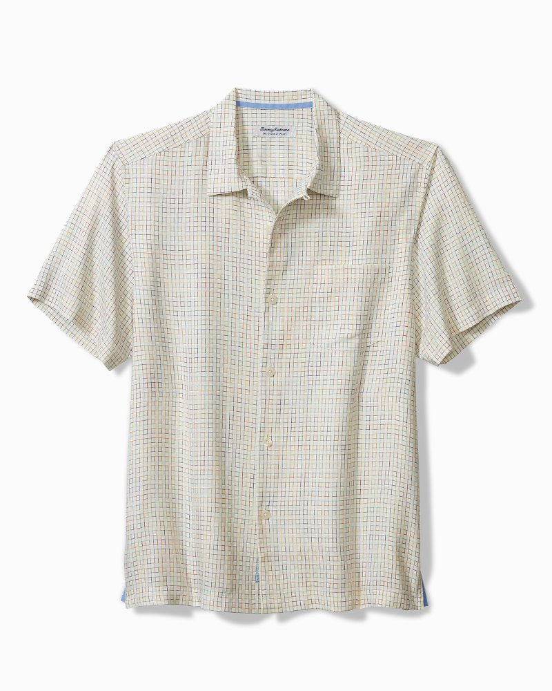 Big & Tall Coconut Point Prismatic Check IslandZone® Camp Shirt - Tommy Bahama Men