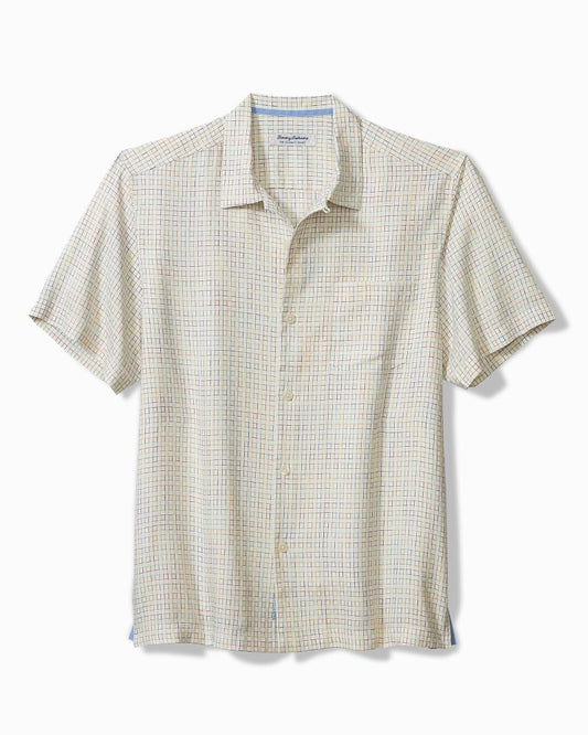 Big & Tall Coconut Point Prismatic Check IslandZone® Camp Shirt - Tommy Bahama Men