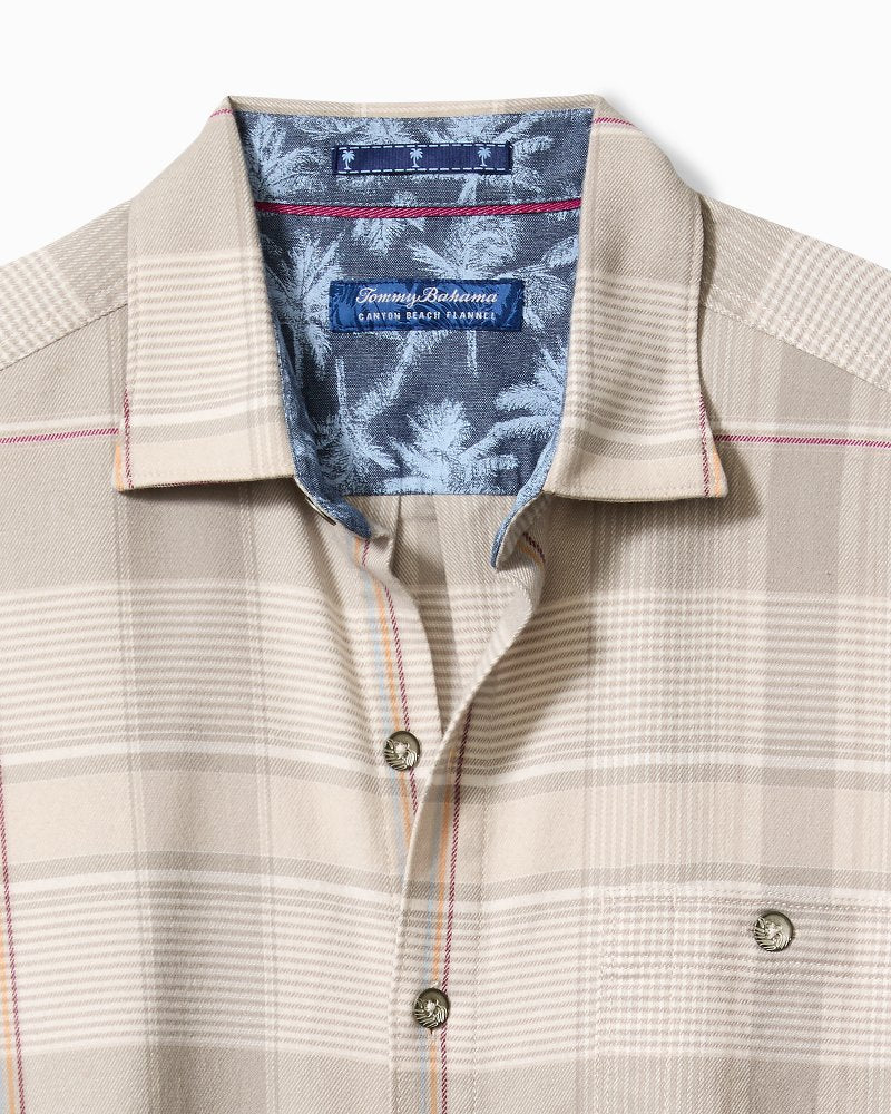 Big & Tall Canyon Beach Pebble Cay Plaid Stretch Flannel Shirt - Tommy Bahama Men