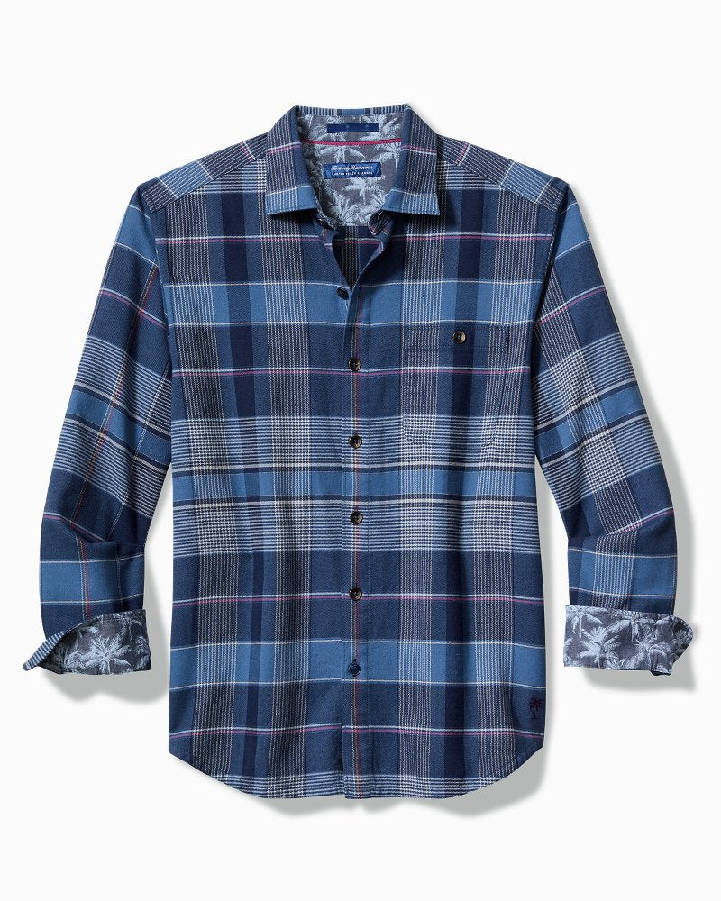 Big & Tall Canyon Beach Pebble Cay Plaid Stretch Flannel Shirt - Tommy Bahama Men