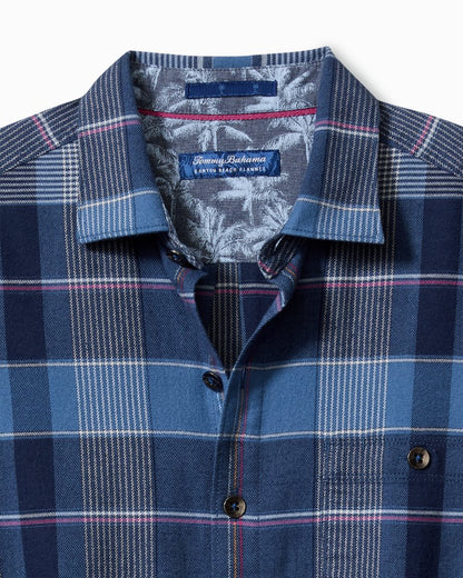 Big & Tall Canyon Beach Pebble Cay Plaid Stretch Flannel Shirt - Tommy Bahama Men
