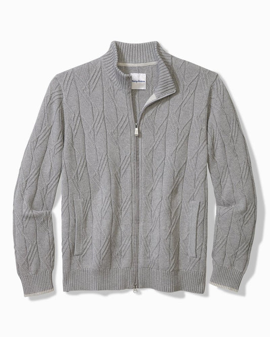 Big & Tall Capital Cable Full-Zip Cardigan - Tommy Bahama Men