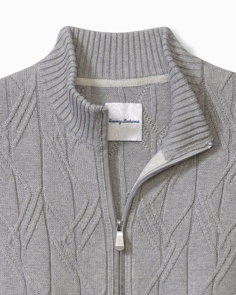 Big & Tall Capital Cable Full-Zip Cardigan - Tommy Bahama Men