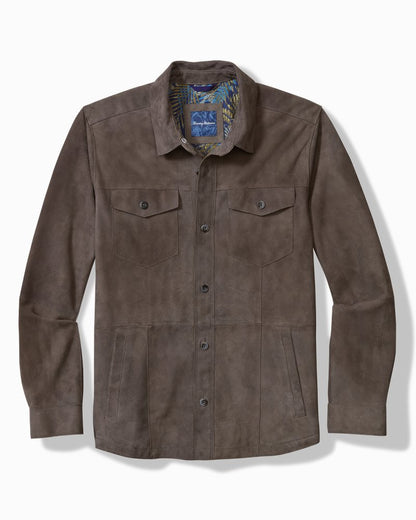Big & Tall Boulder Ridge Suede Shirt Jacket - Tommy Bahama Men