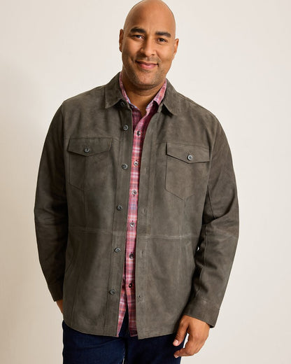 Big & Tall Boulder Ridge Suede Shirt Jacket - Tommy Bahama Men