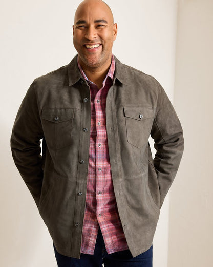 Big & Tall Boulder Ridge Suede Shirt Jacket - Tommy Bahama Men