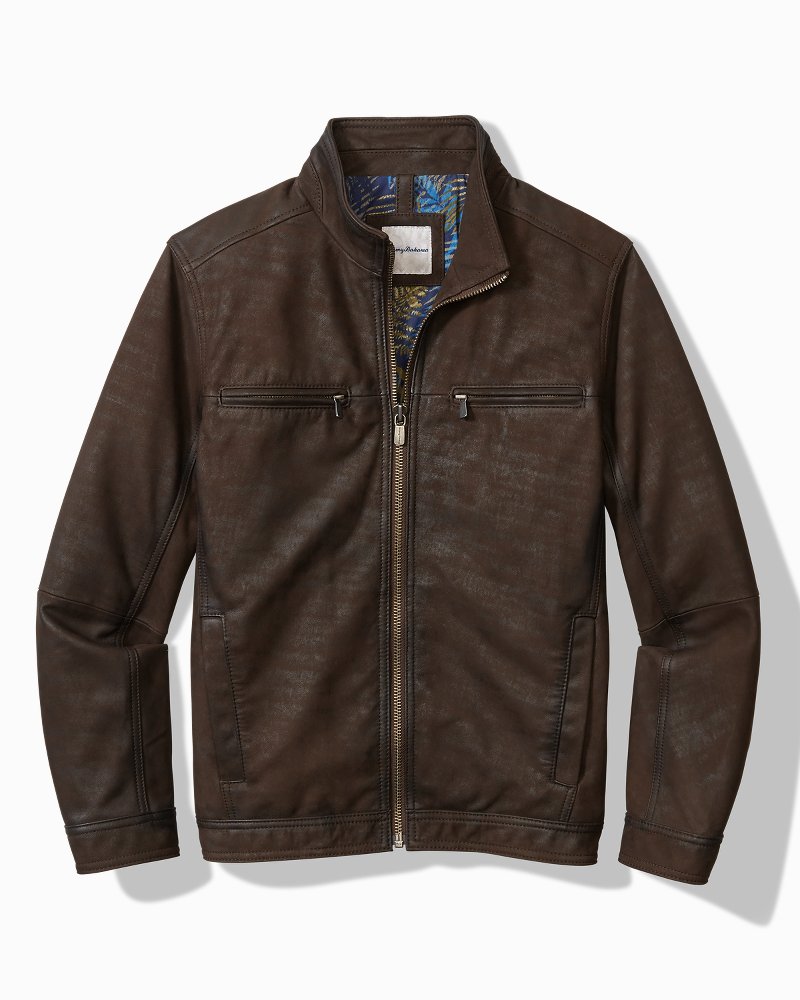 Big & Tall Highland Rocker Leather Jacket - Tommy Bahama Men