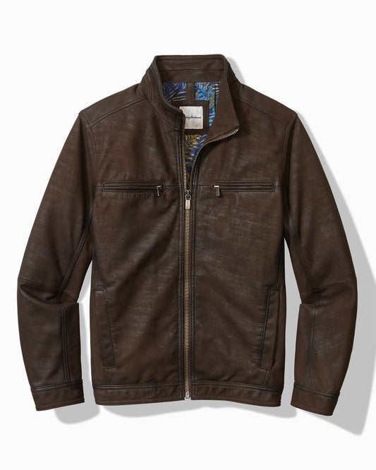 Big & Tall Highland Rocker Leather Jacket - Tommy Bahama Men