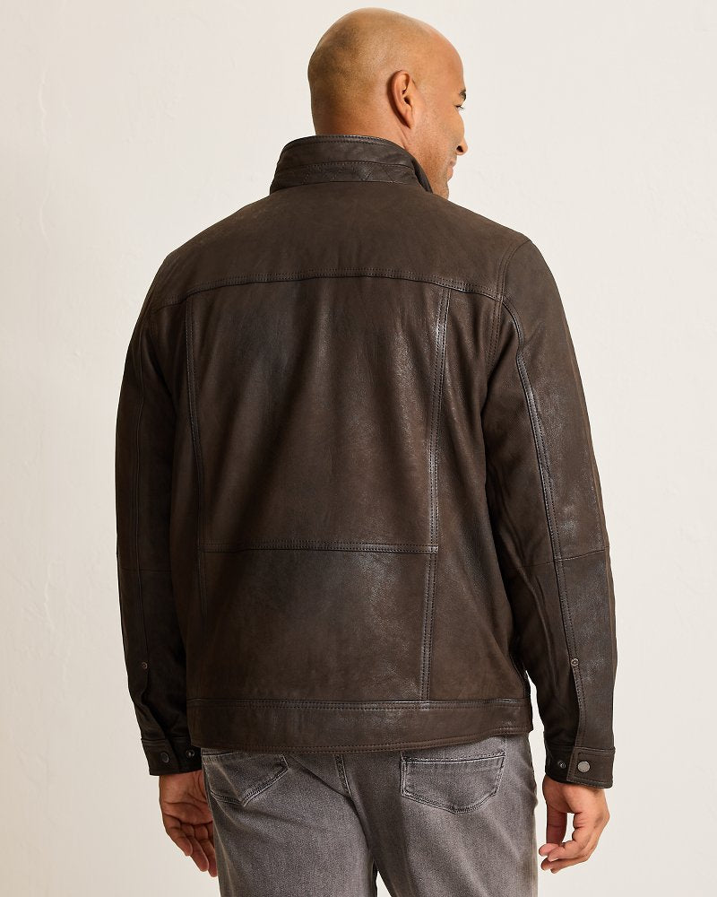 Big & Tall Highland Rocker Leather Jacket - Tommy Bahama Men