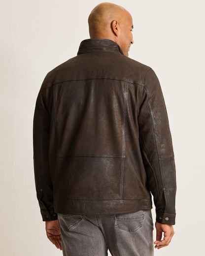 Big & Tall Highland Rocker Leather Jacket - Tommy Bahama Men