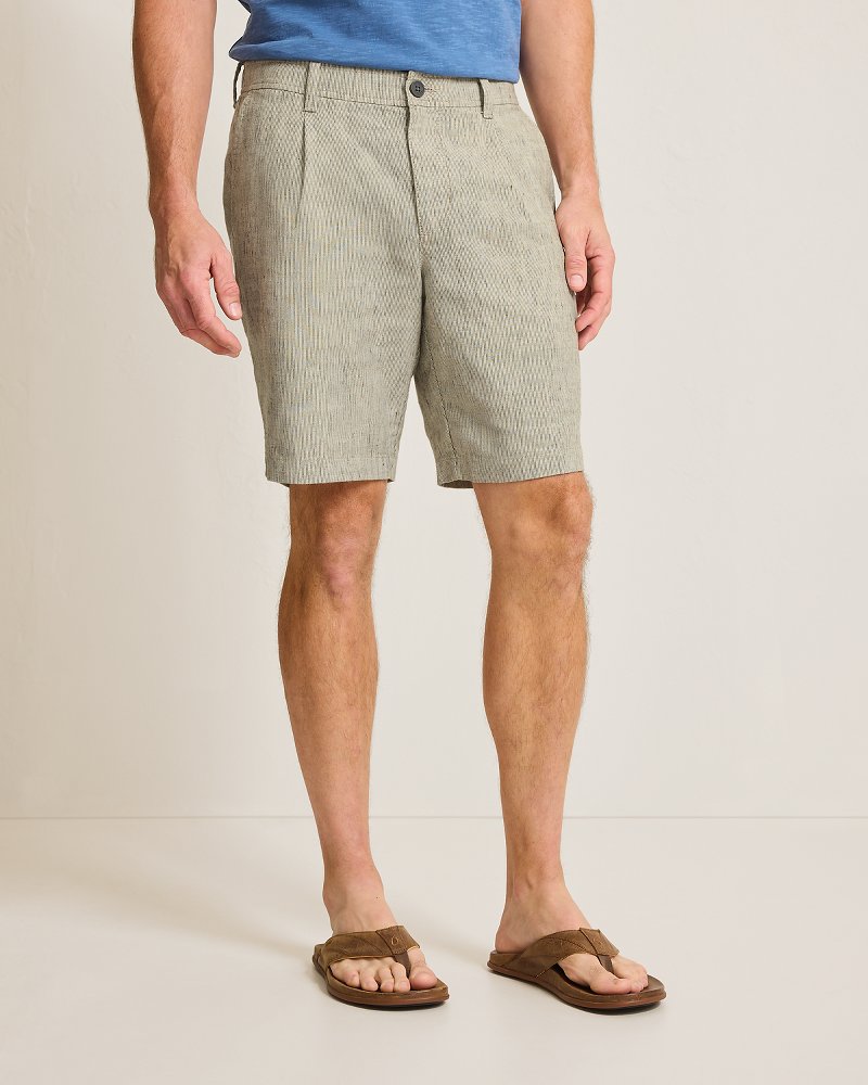 Big & Tall Isla Sands Stripe Stretch-Linen Shorts - Tommy Bahama Men