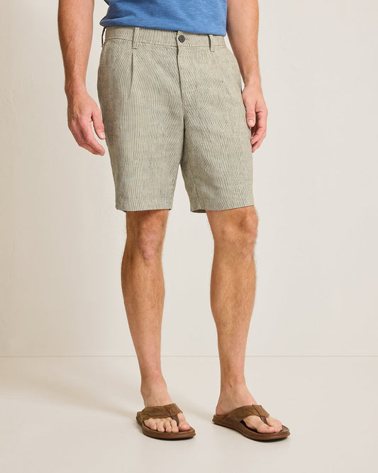 Big & Tall Isla Sands Stripe Stretch-Linen Shorts - Tommy Bahama Men