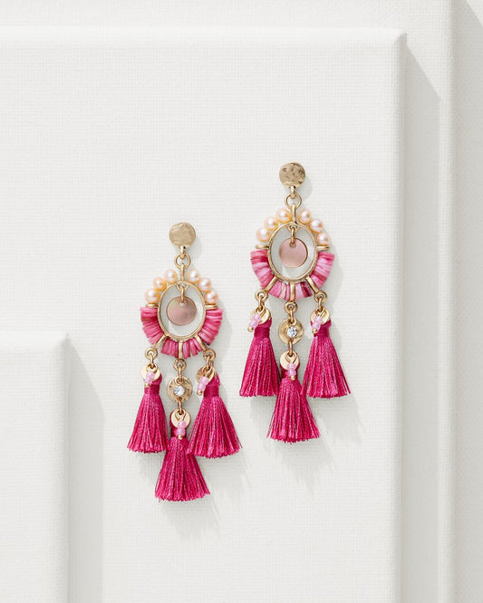Tropical Blooms Tassel Shell Statement Earrings - Tommy Bahama Women
