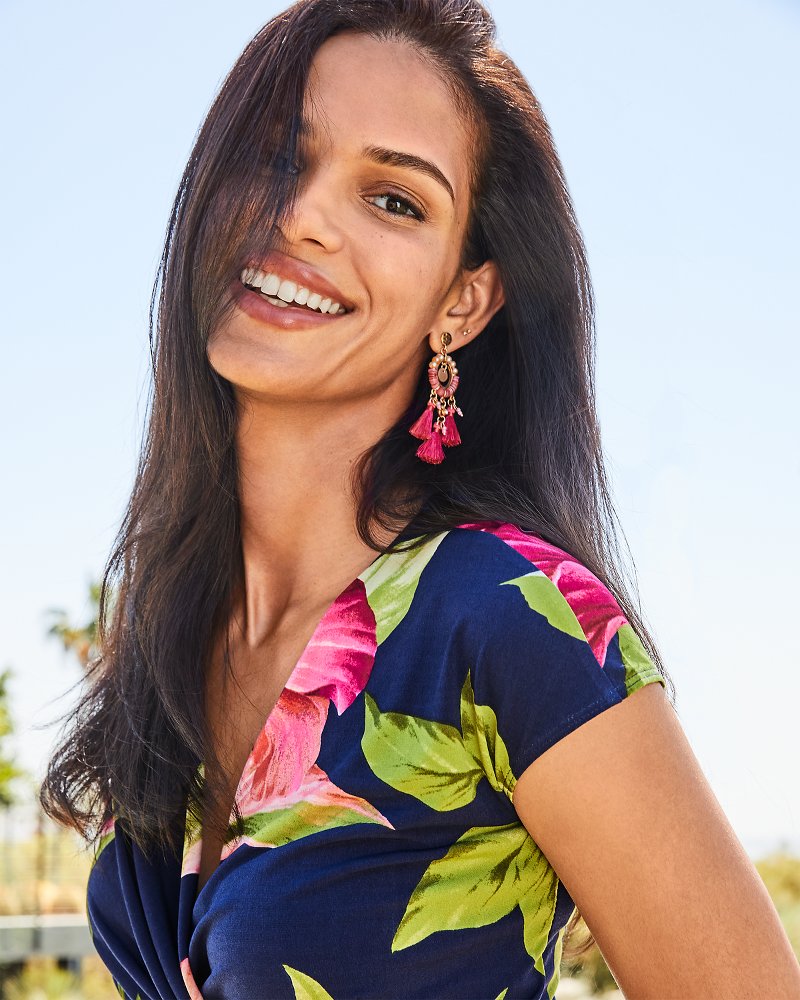 Tropical Blooms Tassel Shell Statement Earrings - Tommy Bahama Women