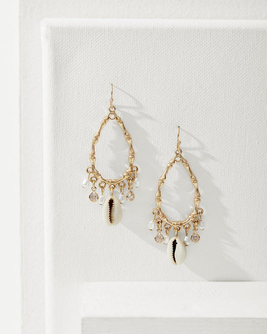 Seaside Shell Drop Hoop Charm Earrings - Tommy Bahama Women