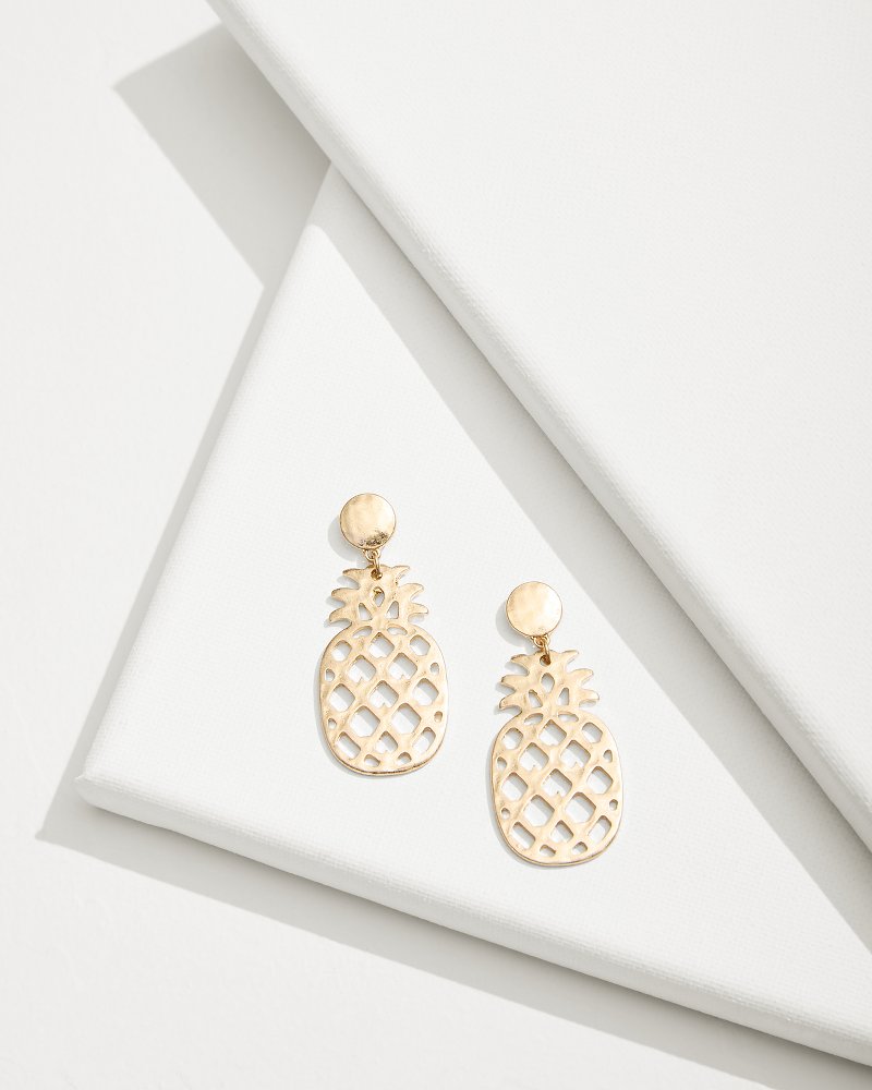 Tropical Blooms Pineapple Mother of Pearl Statement Earrings - Tommy Bahama Women