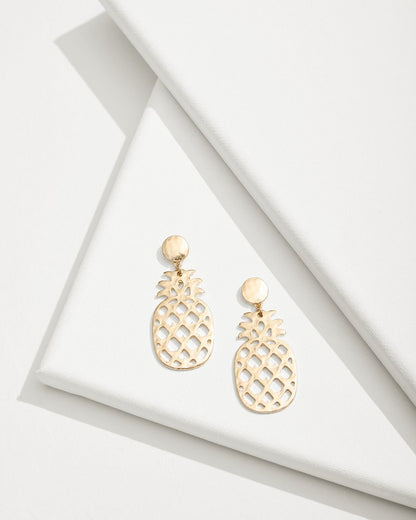 Tropical Blooms Pineapple Mother of Pearl Statement Earrings - Tommy Bahama Women