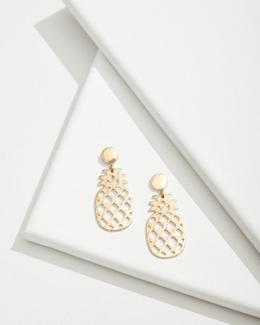Tropical Blooms Pineapple Mother of Pearl Statement Earrings - Tommy Bahama Women