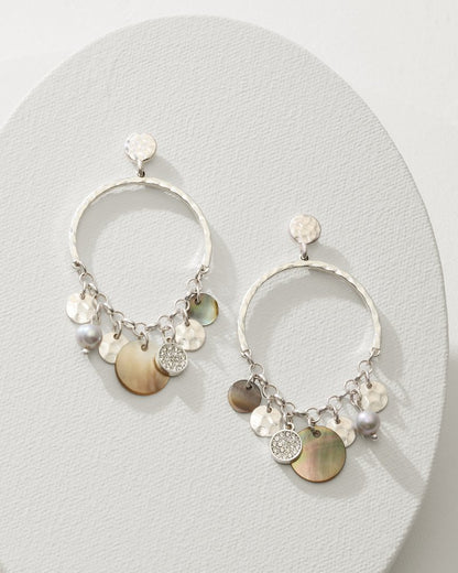 Marco Island Shell and Mother of Pearl Drop Hoop Earrings - Tommy Bahama Women