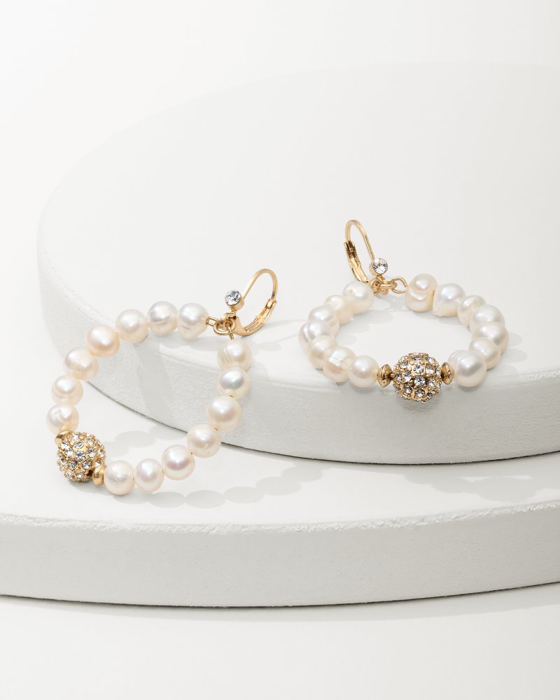 Madeira Pearl Statement Drop Hoop Earrings - Tommy Bahama Women