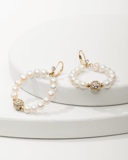 Madeira Pearl Statement Drop Hoop Earrings - Tommy Bahama Women