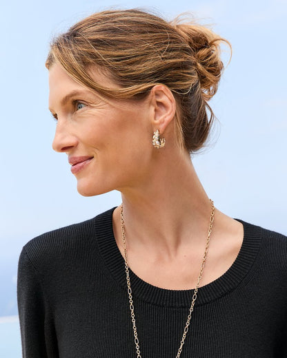 Tidal Treasure Mother of Pearl and Stone Chunky Hoops - Tommy Bahama Women