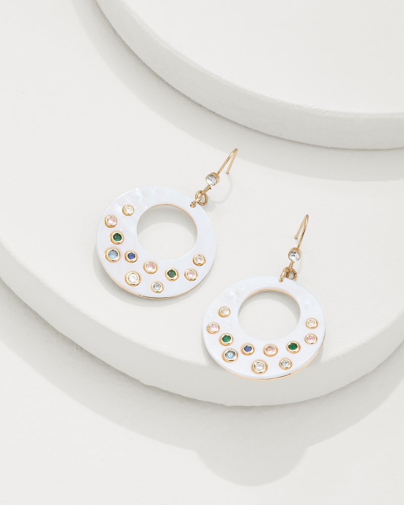 Tidal Treasure Mother of Pearl Disc Statement Earrings - Tommy Bahama Women