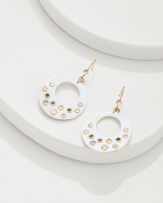 Tidal Treasure Mother of Pearl Disc Statement Earrings - Tommy Bahama Women