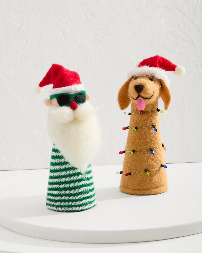 Santa & Retriever Bottle Topper Set - Tommy Bahama Beach & Home