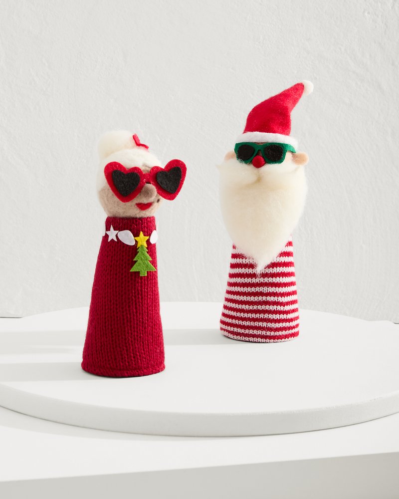 Santa & Mrs. Claus Bottle Topper Set - Tommy Bahama Beach & Home