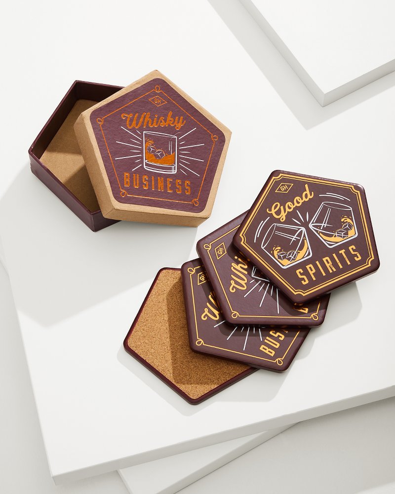 Whisky Business Coasters — Set of 4 - Tommy Bahama Beach & Home