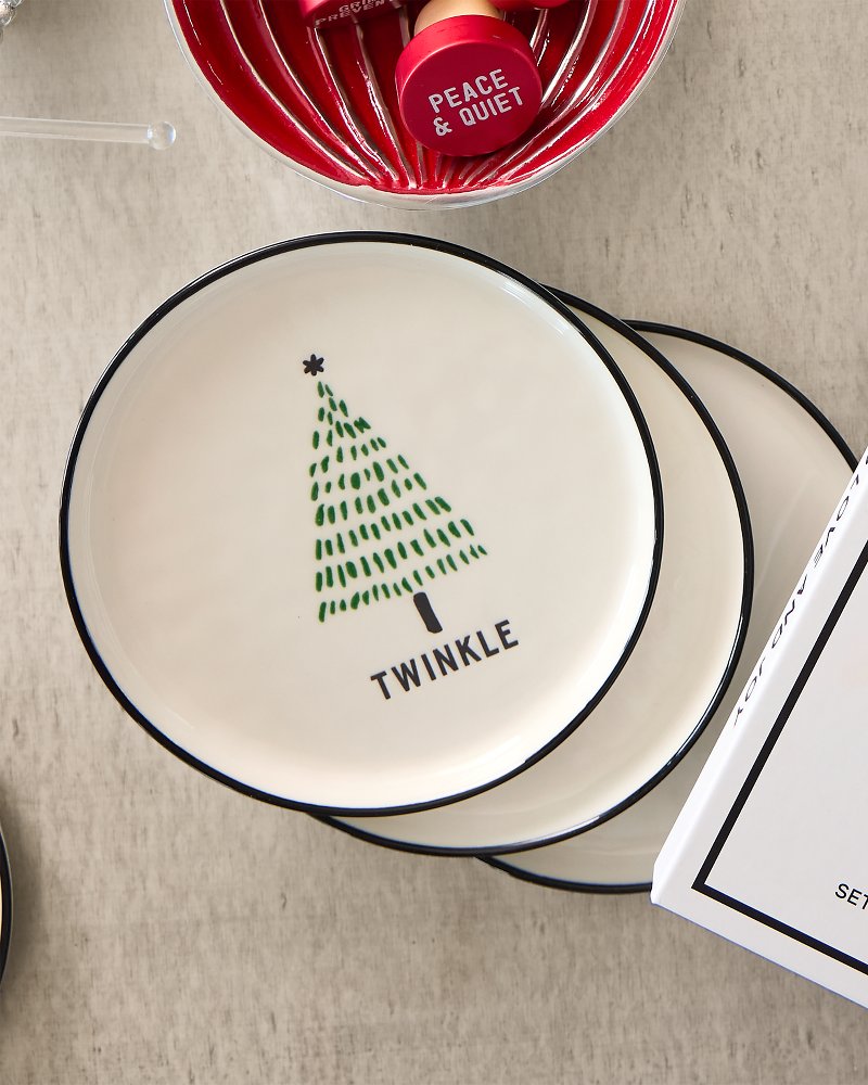 Holiday Tree Appetizer Plates—Set of 4 - Tommy Bahama Beach & Home