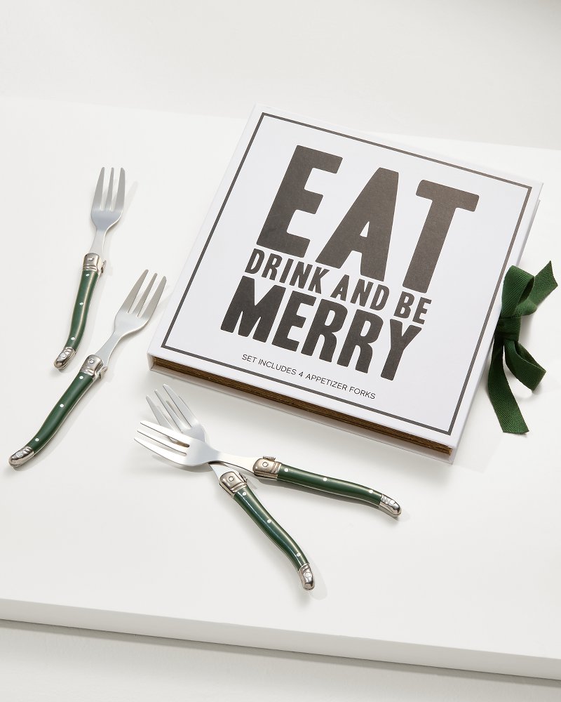 Eat, Drink & Be Merry Appetizer Fork Set - Tommy Bahama Beach & Home