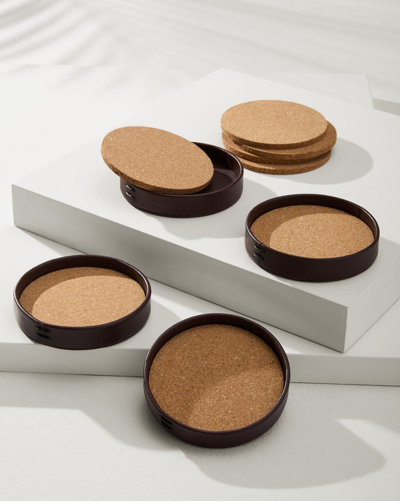 Leather Coasters—Set of 4 - Tommy Bahama Beach & Home