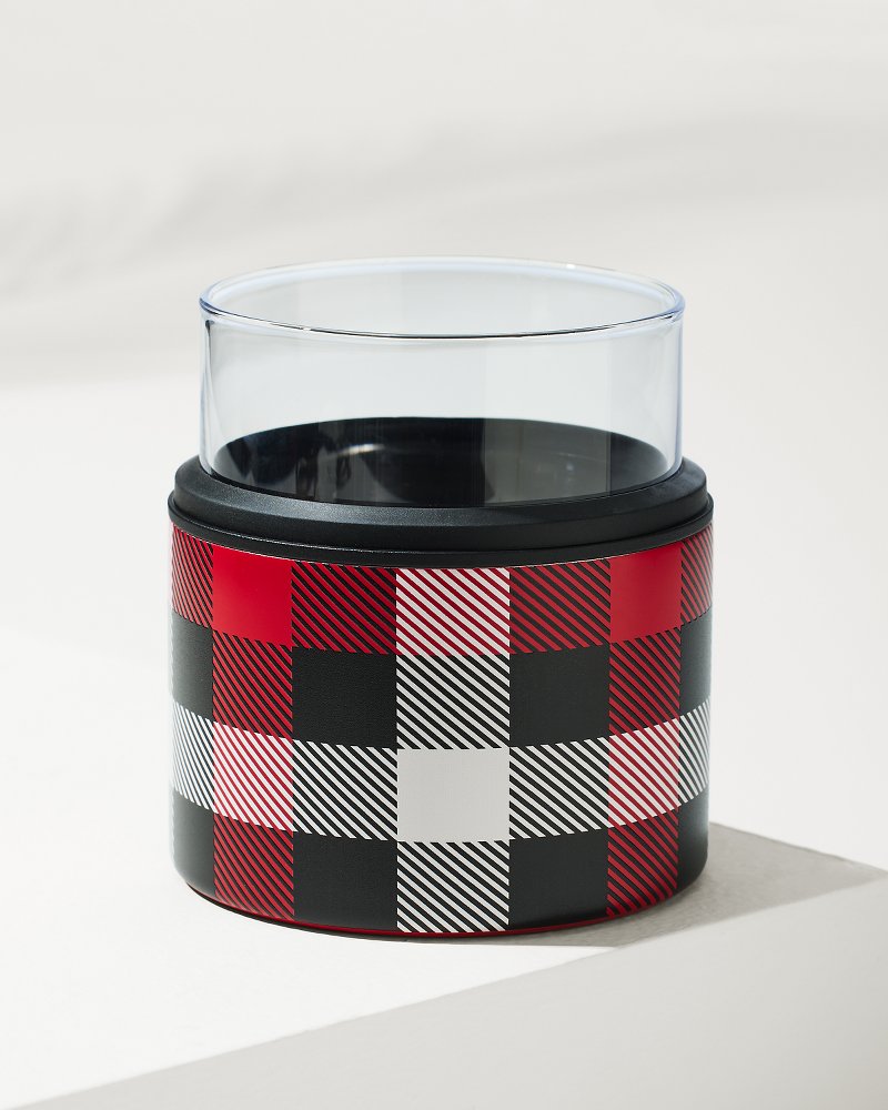 Asobu® On the Rocks Glass & Kuzie - Plaid - Tommy Bahama Beach & Home