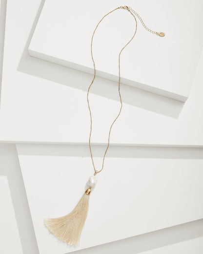 Seaside Pearl Pendant Tassel Necklace - Tommy Bahama Women
