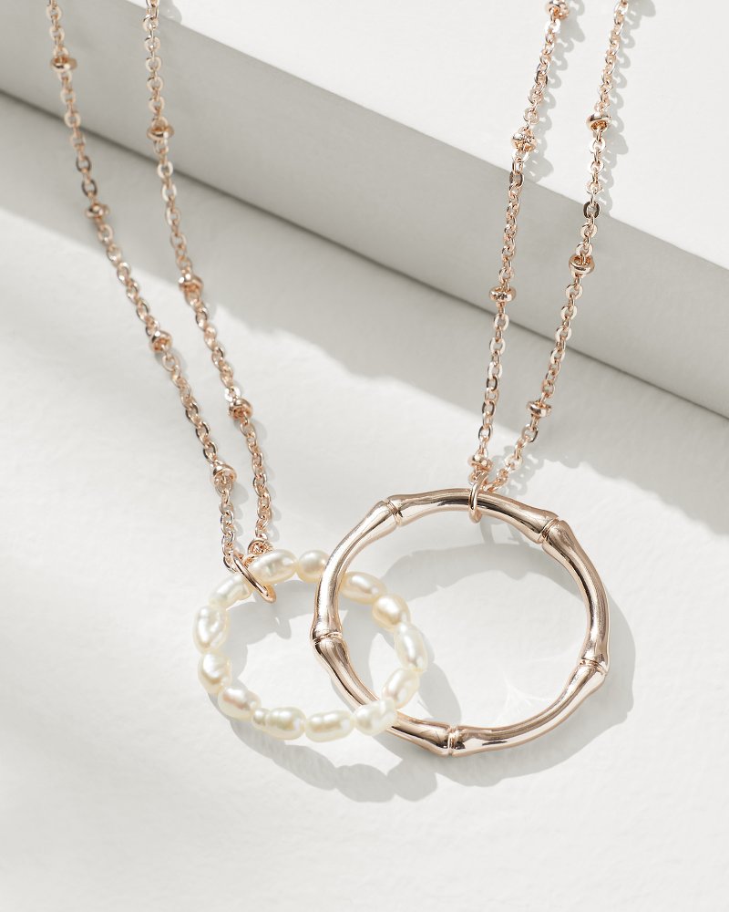 Island Essence Rose Gold Double-Loop Necklace - Tommy Bahama Women