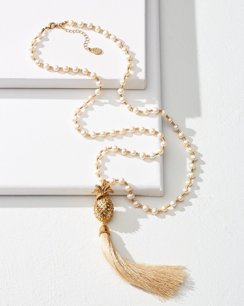 Tropical Blooms Pearl Tassel Necklace - Tommy Bahama Women