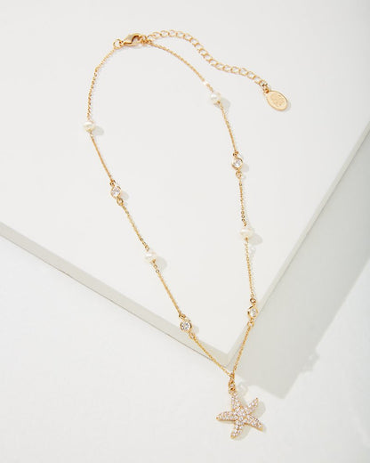 Island Essence Gold Starfish Pearl Necklace - Tommy Bahama Women