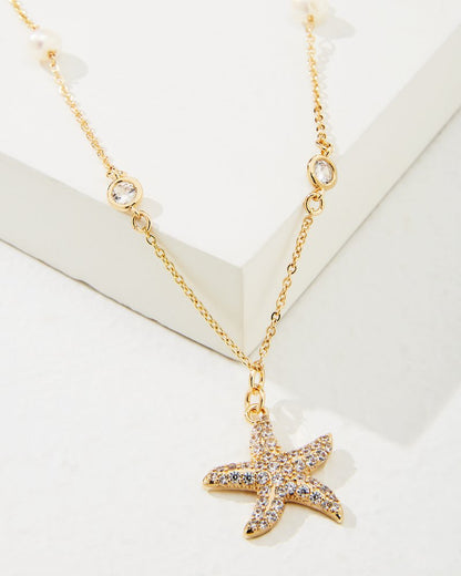 Island Essence Gold Starfish Pearl Necklace - Tommy Bahama Women