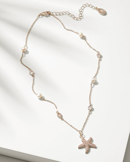 Island Essence Rose Gold Starfish Pearl Necklace - Tommy Bahama Women